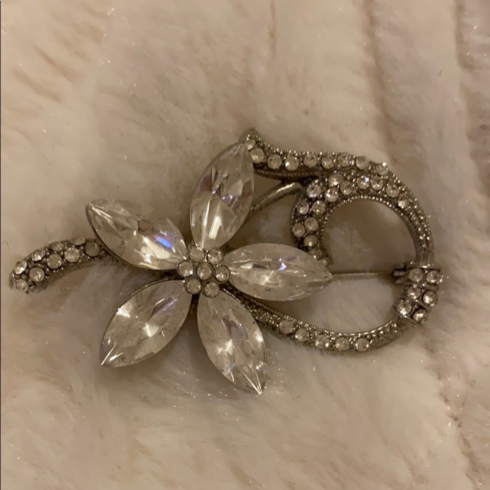 Pretty Floral Rhinestone Pin from Express